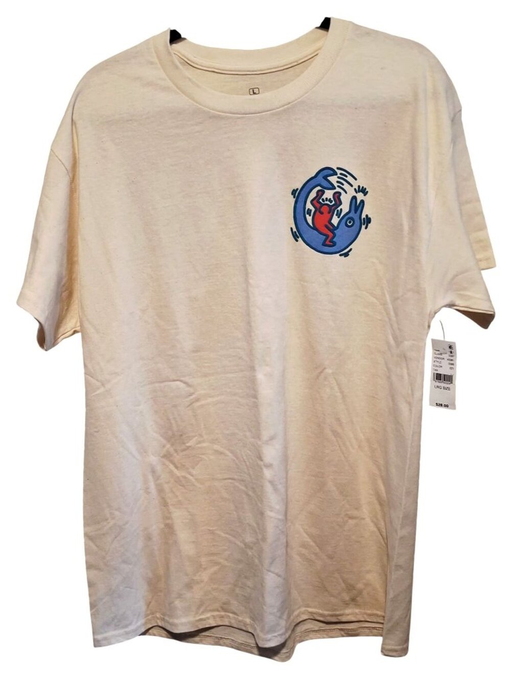 NWT Keith Haring 1987 Graphic Tan T-Shirt Ripple Junction Large